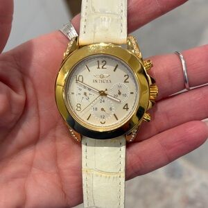 Invicta Gold and Cream Watch
